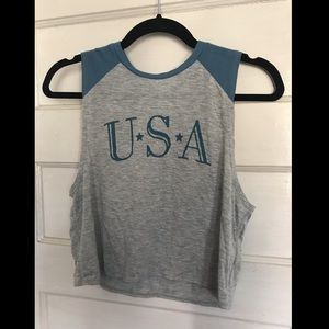 USA tank top crop top